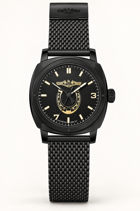 USS Kentucky Gold Commemorative watch, front view